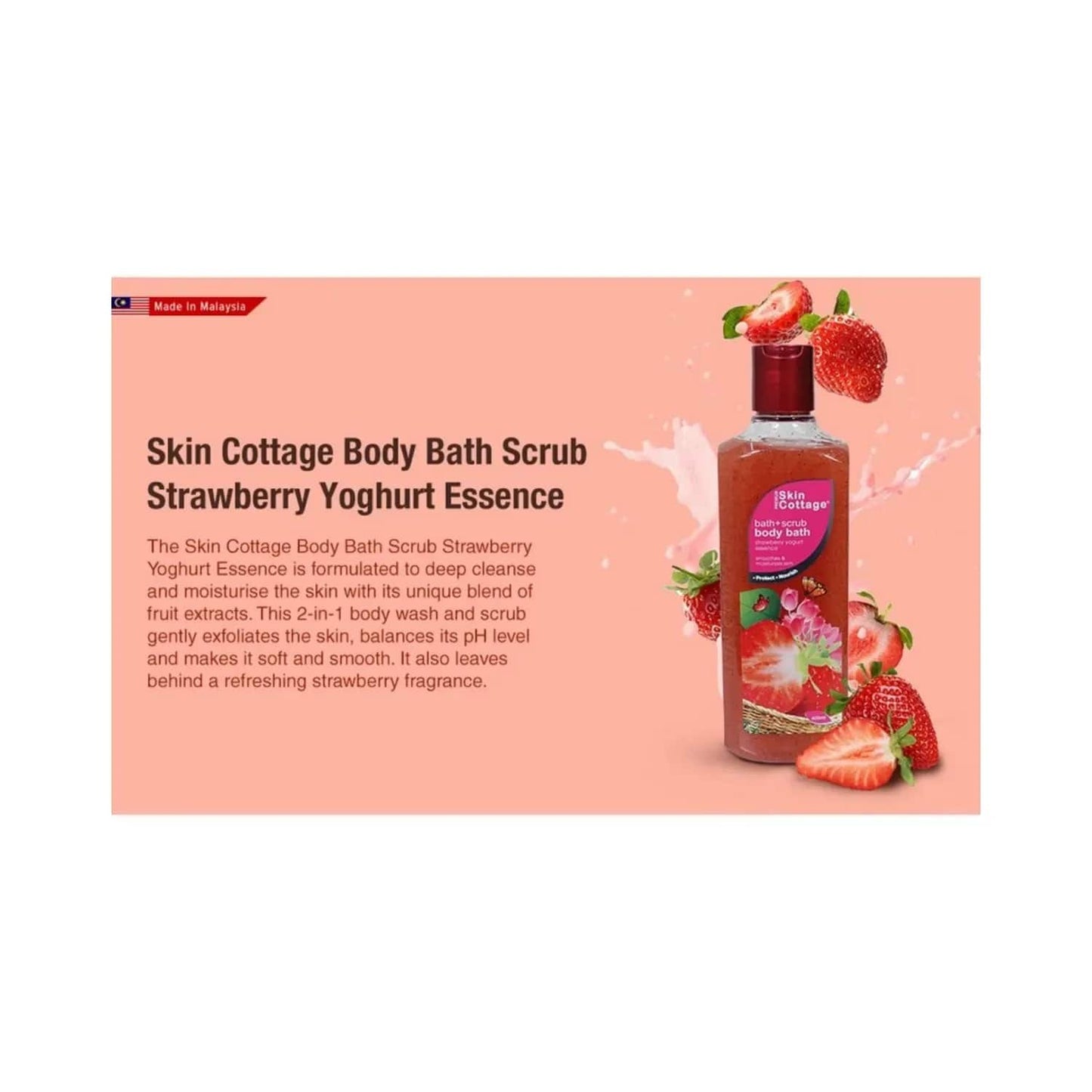 SKIN COTTAGE Strawberry Yogurt Essence Body Bath + Scrub (400ml)