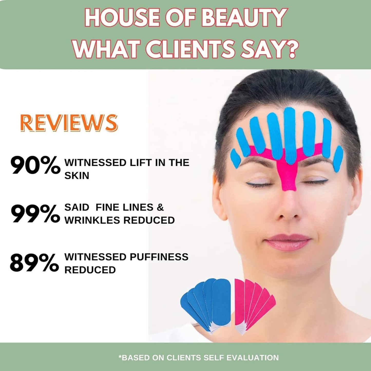 House of Beauty Overnight Anti-Wrinkle Face Taping Patches-Droopy, Sagged Cheek & Wrinkles (5 Pc)