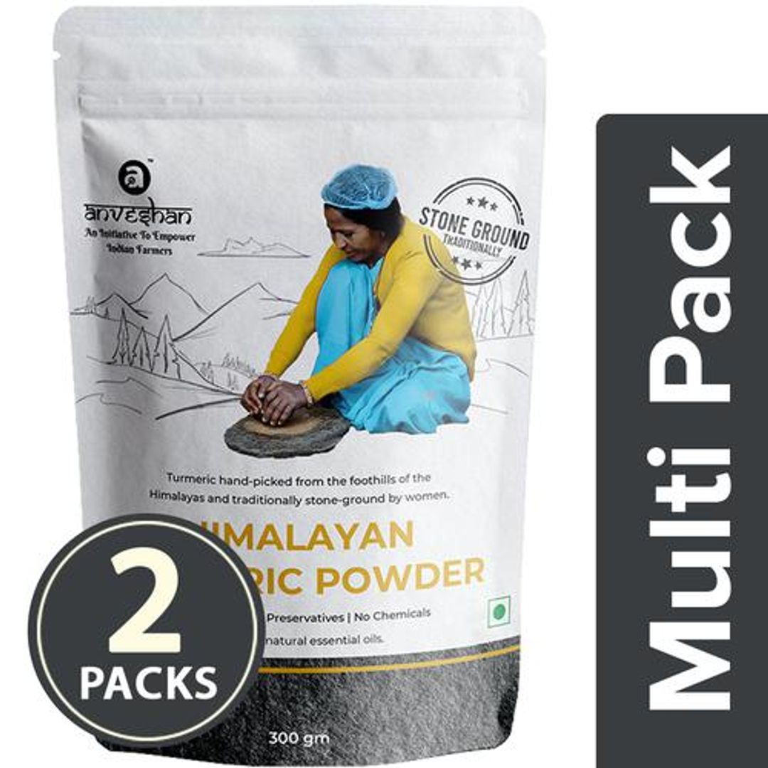 Stone-Ground Turmeric/Haldi Powder - High Curcumin, Pack of 2