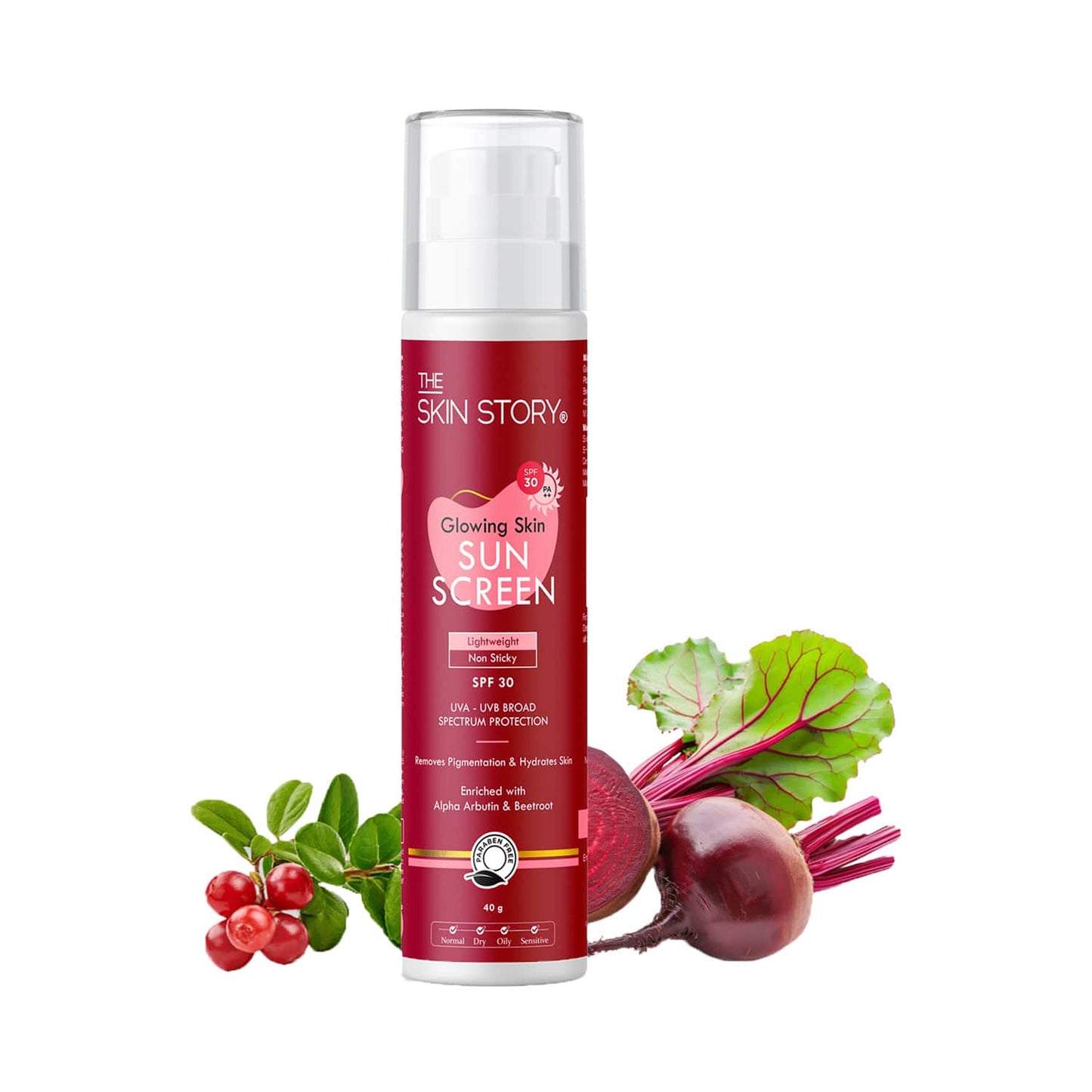 The Skin Story Glowing Skin Sunscreen With SPF 30 PA++ (40 g)