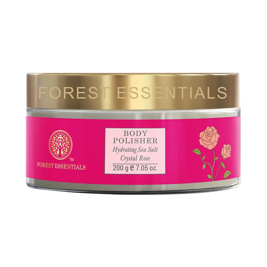 Forest Essentials Body Polisher Hydrating Sea Salt Crystal Rose Scrub (200g)