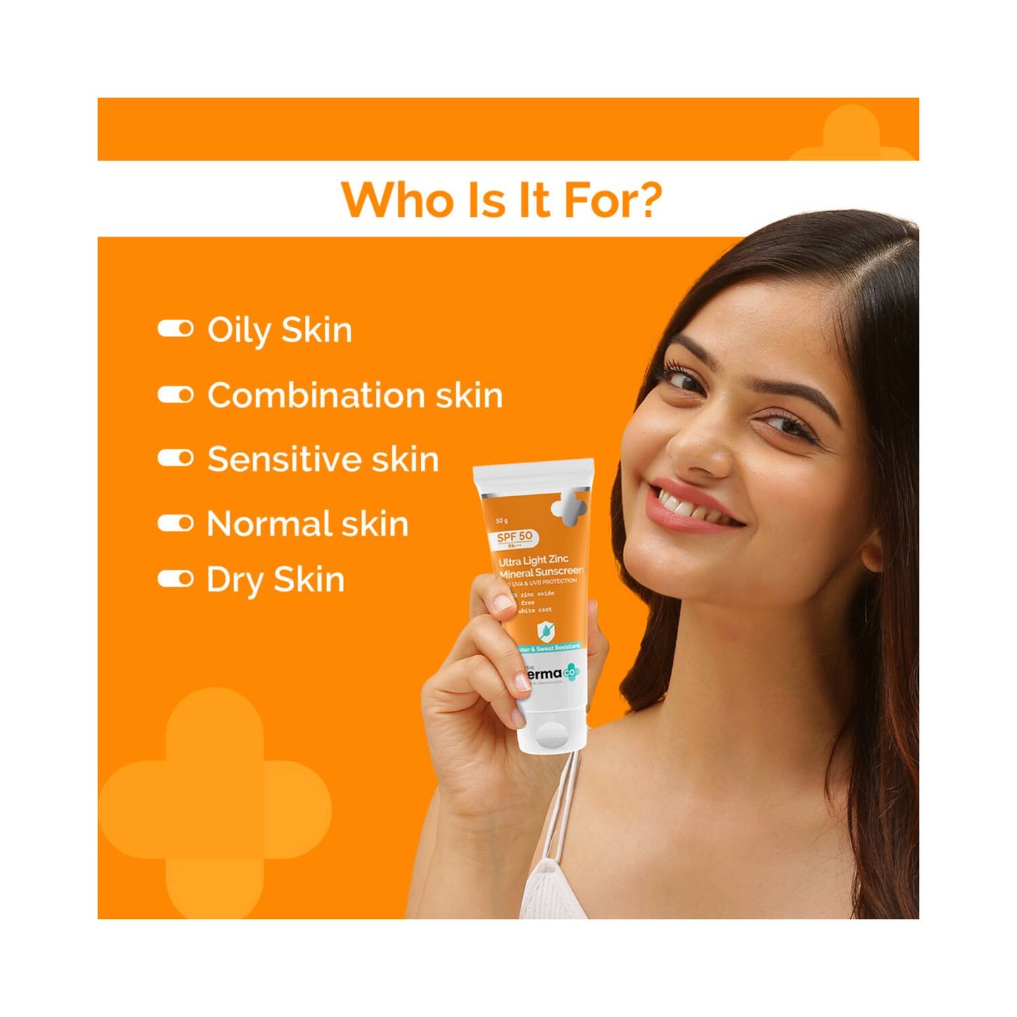 The Derma Co Ultra Light Zinc Mineral Sunscreen with SPF 50 (50g)