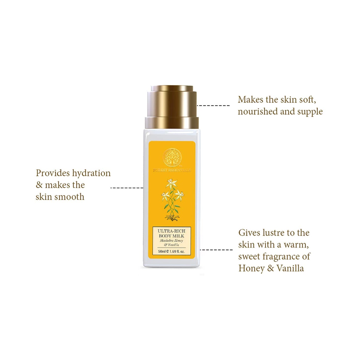 Forest Essentials Mashobra Honey & Vanilla Ultra-Rich Body Milk (50ml)