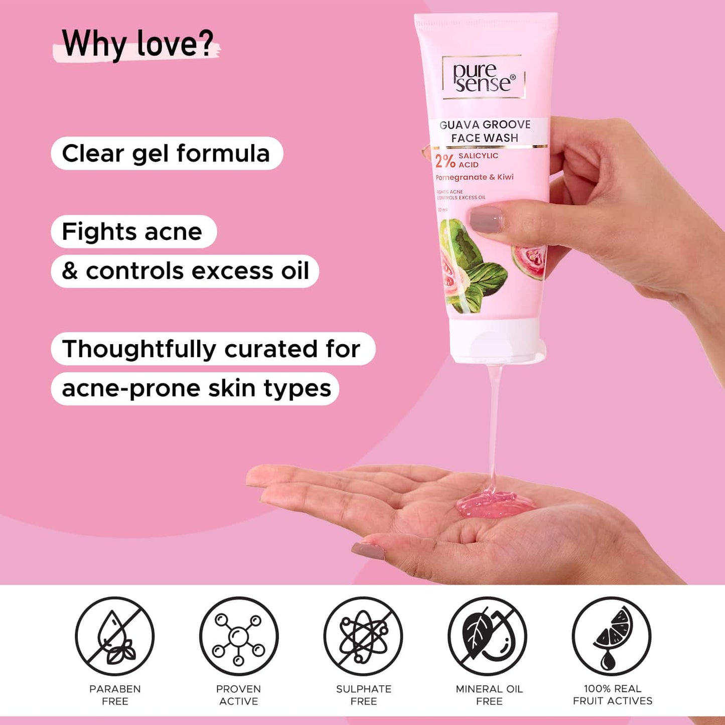 Pure Sense Guava Groove Face Wash (100 ml)