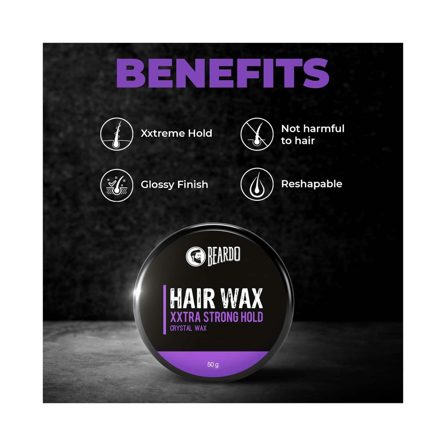 Beardo Hair Wax Xxtra Stronghold Crystal Wax (50g)