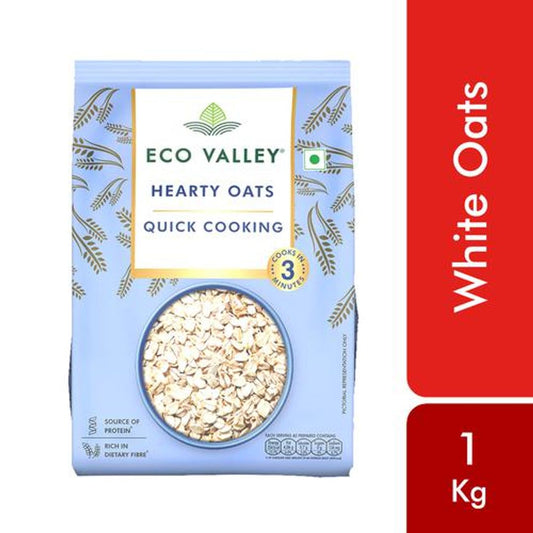 Hearty Oats - Rich In Protein & Fibre, 100% Natural Grain, Cooks In 3 Minutes, Quick Cooking Oats, No Added Sugar