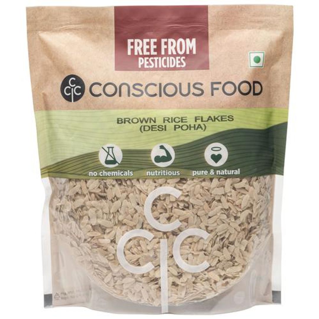 Desi Poha/Brown Rice Flakes - Low Glycemic Index, Rich In Iron, Low Calories