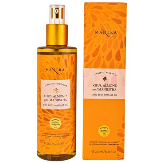 Khus, Almond & Manjistha Pitta Body Massage Oil - Paraben Free