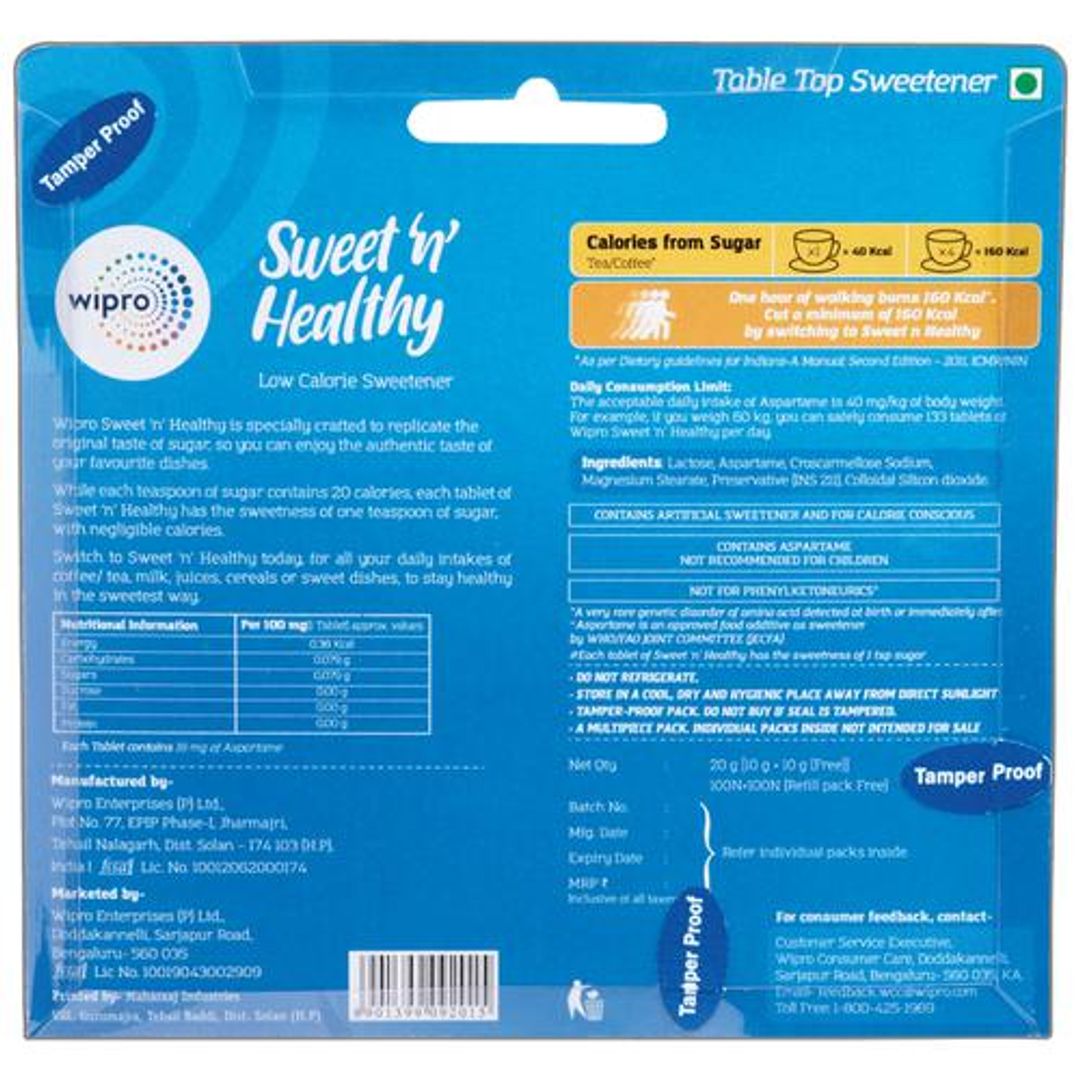 Sweet N Healthy Low Calorie Sweetener - Aspartame Tablets