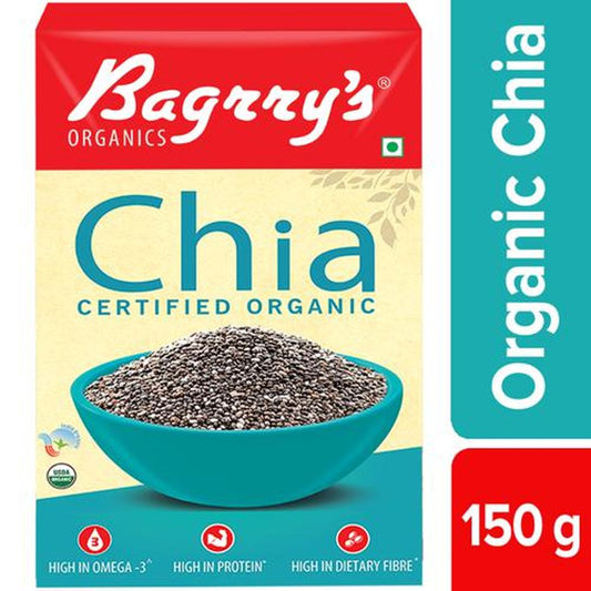 Bagrry`S 100% Organic Chia Seeds - Gluten Free  Rich In Omega 3 150 g