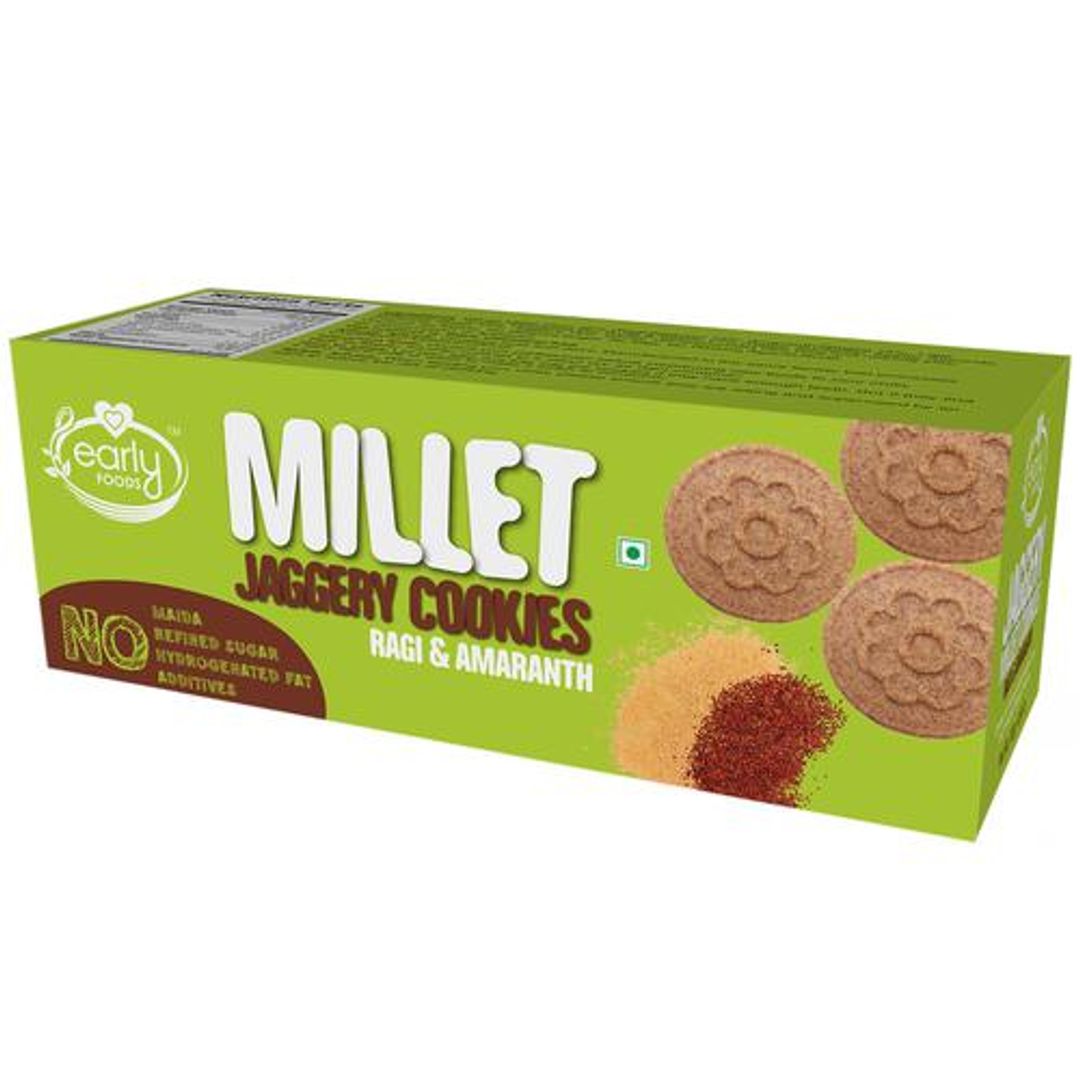 Jaggery Millet Cookies - Ragi & Amaranth, No Maida, No Preservatives & Additives