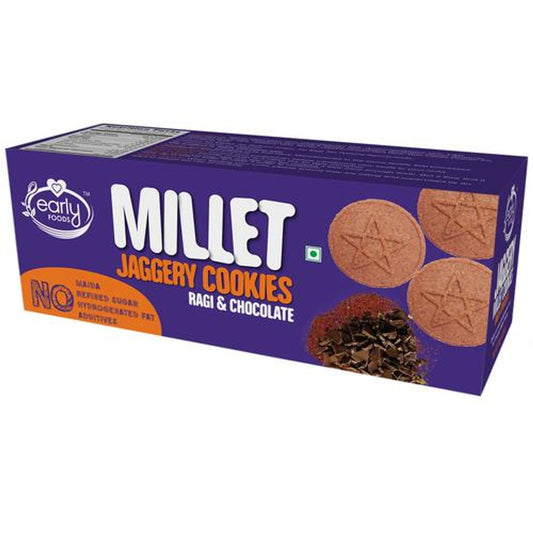 Jaggery Millet Cookies - Ragi & Chocolate, No Preservatives & Additives