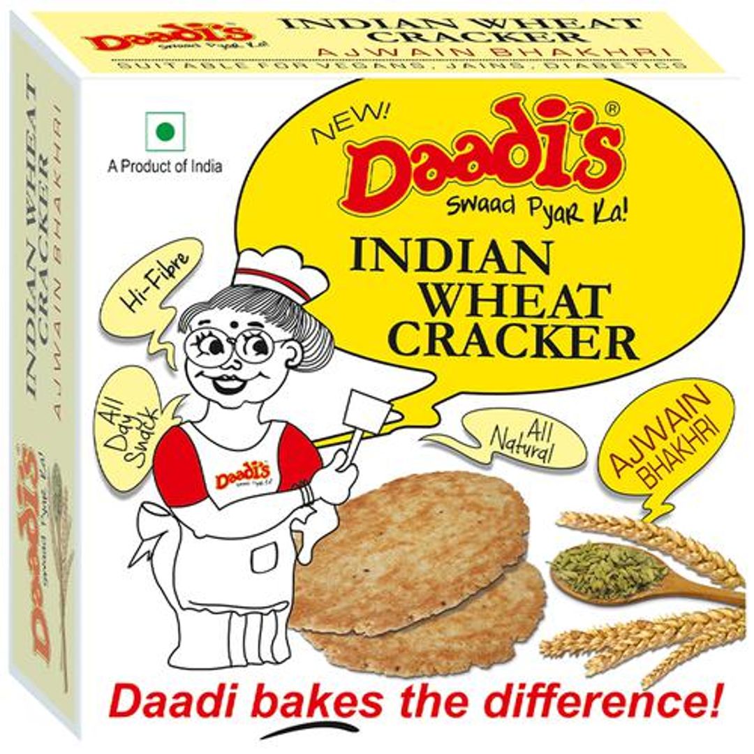 Indian Wheat Cracker - Ajwain Bhakhri, High In Fibre, All Natural