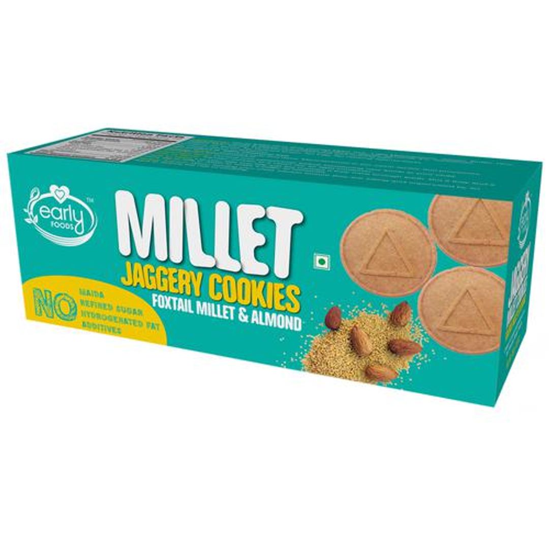 Jaggery Millet Cookies - Foxtail & Almonds, No Preservatives & Additives