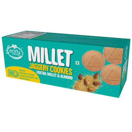Jaggery Millet Cookies - Foxtail & Almonds, No Preservatives & Additives