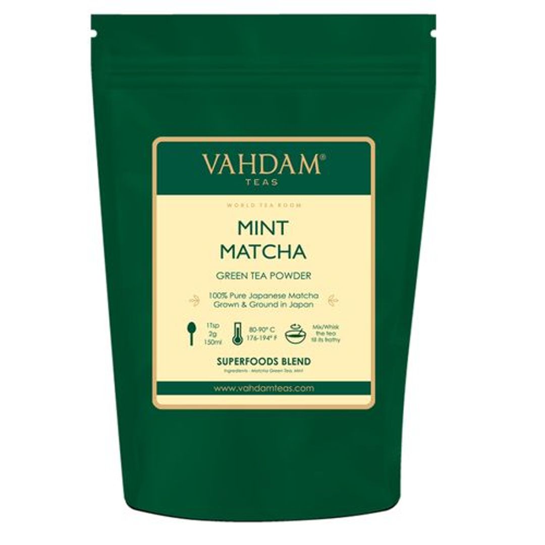 Pure Mint Matcha Green Tea Powder - Japan Origin, Refreshing Tea