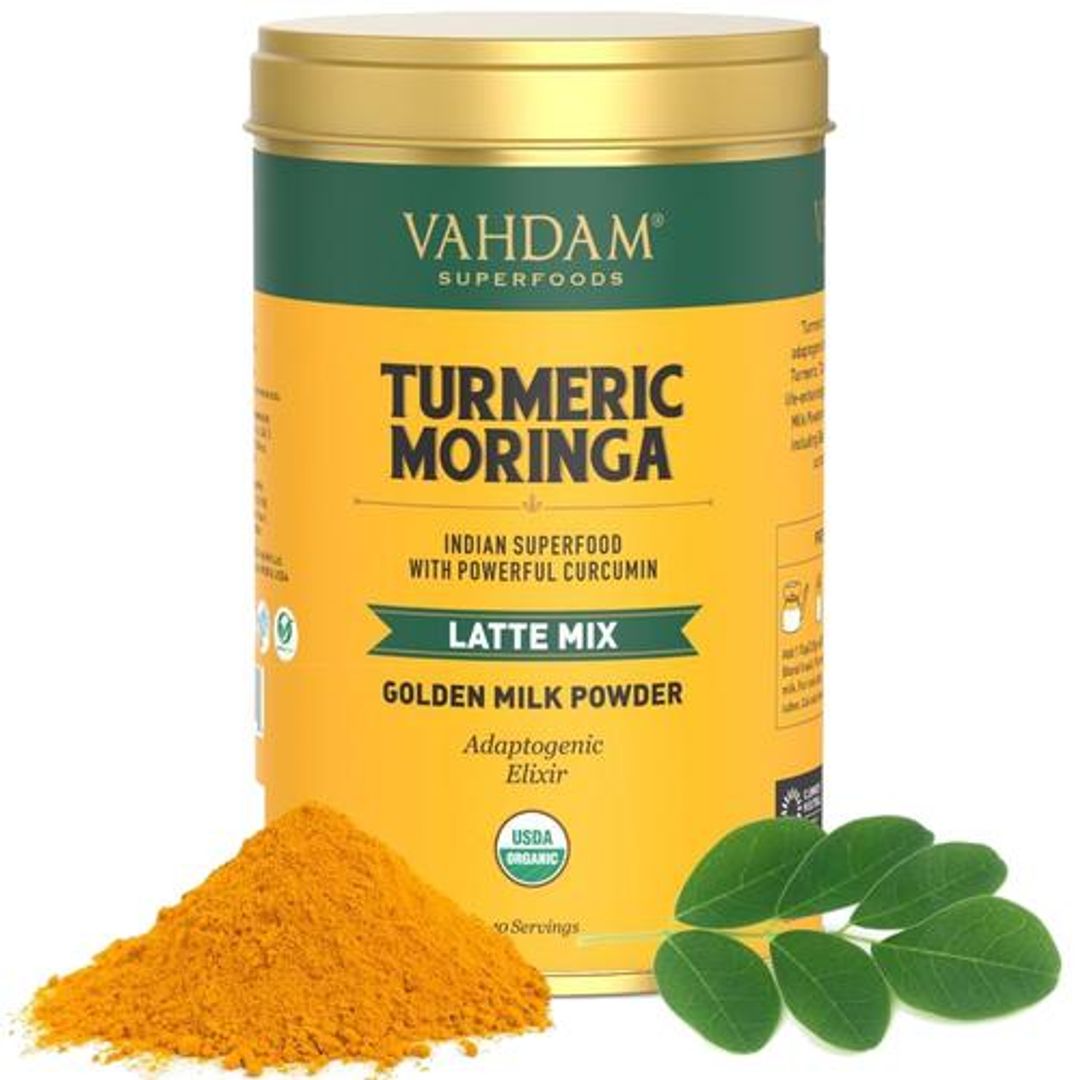 Golden Milk Powder With Curcumin - Organic Turmeric Moringa Latte Mix Superfood