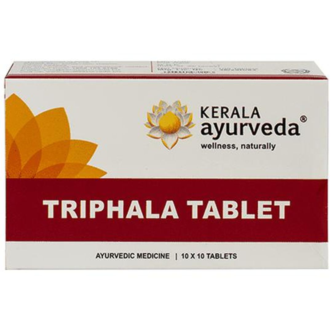 Triphala 100 Tablets | Helps with Gut health, Constipation | 100% Ayurvedic medicine for constipation | Regulates Bowel movement | Wild Amla, Haritaki, Vibhitaki
