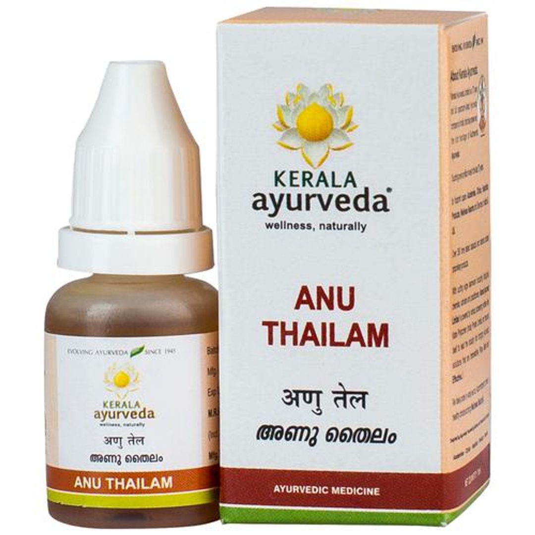 Anu Thailam 10ml | For Nasya | Nasal Oil for Sinusitis, Allergies & Nasal Congestion | For Clear Breathing | Good Eyesight | With Jivanti, Yashtimadhu, Hrivera & Bilva