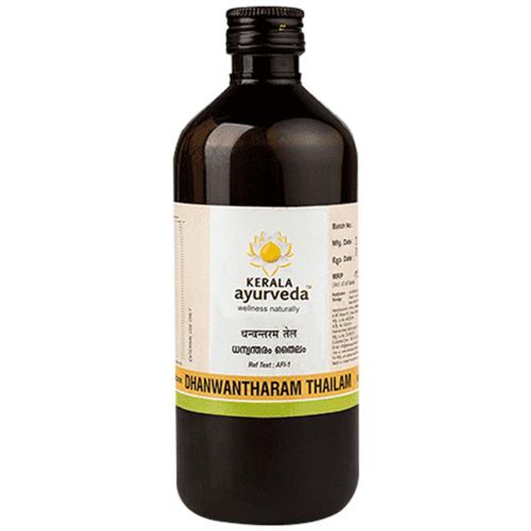 Dhanwantharam Thailam 450 Ml | For Pre & Post Natal Massage | Soothing Massage Oil for Pregnant Belly | For Pregnancy Massage | Complete Nourishment Oil | Abhyanga Oil for Men & Women | With Bala, Ashwagandha, Amla, Bilva in Sesame oil
