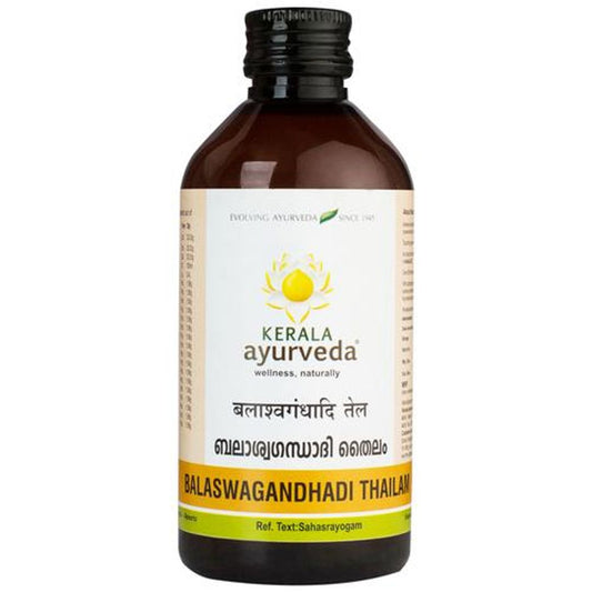 Kerela Ayurveda Balaswagandhadi Thailam 200ml | Improved Muscle Strength | For Post-infection Fatigue | Relieves Weakness & Tiredness After Illness | Herbal Massage Oil | With Bala, Aswagandha, Laksha, and Sesame Oil