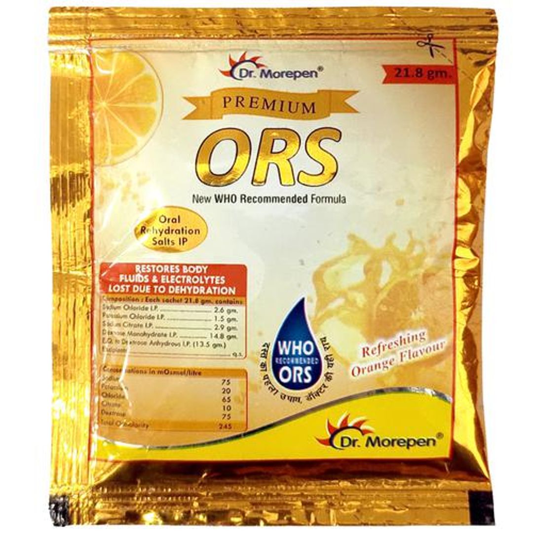 Premium ORS Powder - Liquid Hydration Drink, Orange Flavour