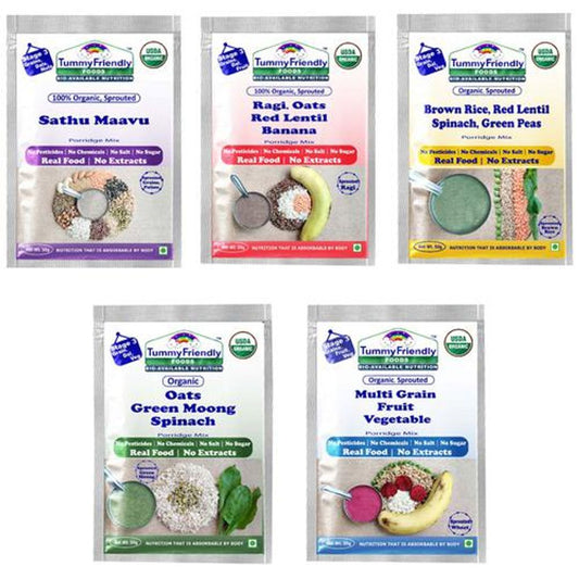 Organic Stage3 Sprouted Porridge Mixes - 8+ Months, Assorted Flavours