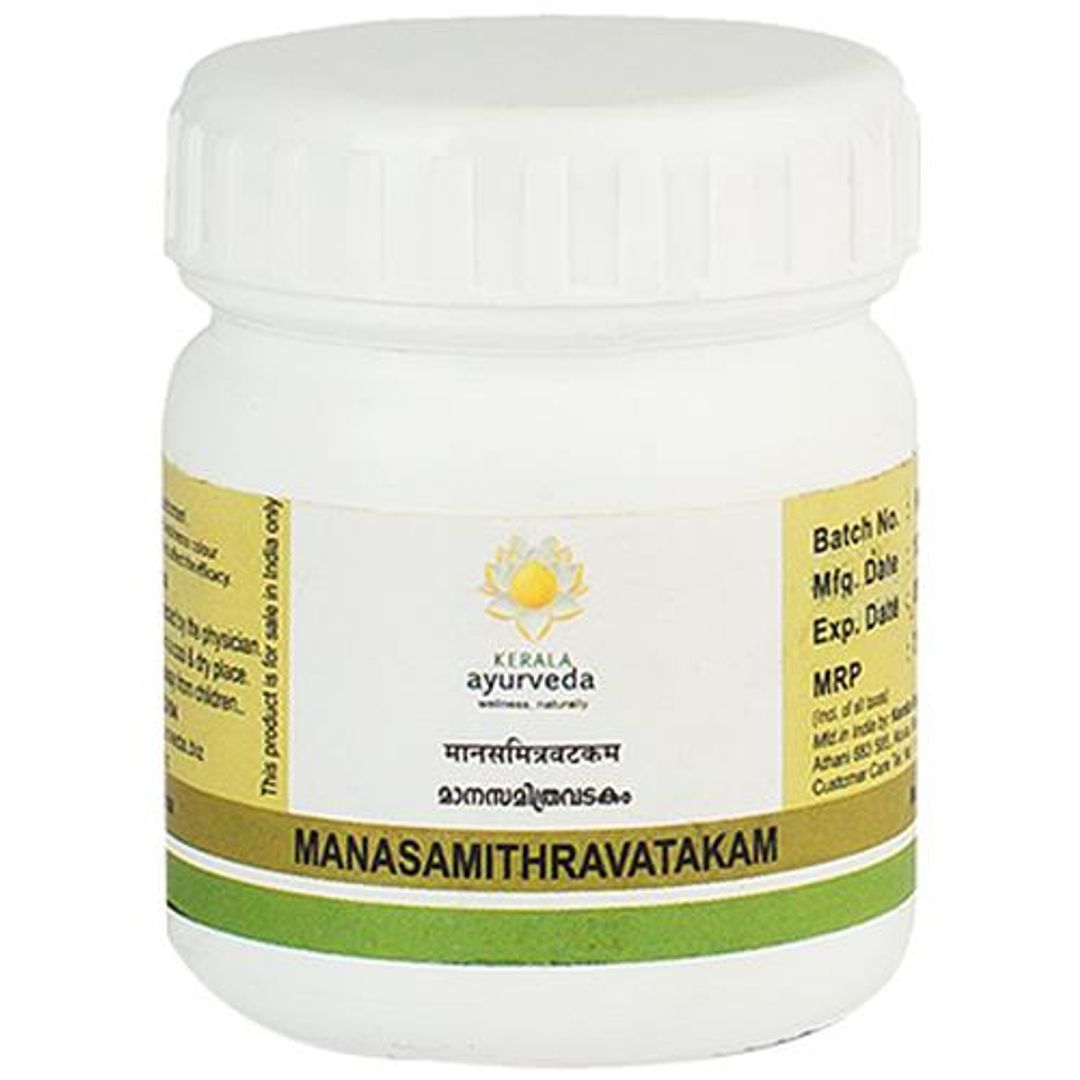 Manasamithravatakam 25 count | Herbal Tablet | Stress Relief | Emotional Wellbeing | Non-Drowsy Natural Formula | Non-Habit Forming | Restful Sleep | With Bala, Shankhpushpi, Ashwagandha & Swarna Bhasma