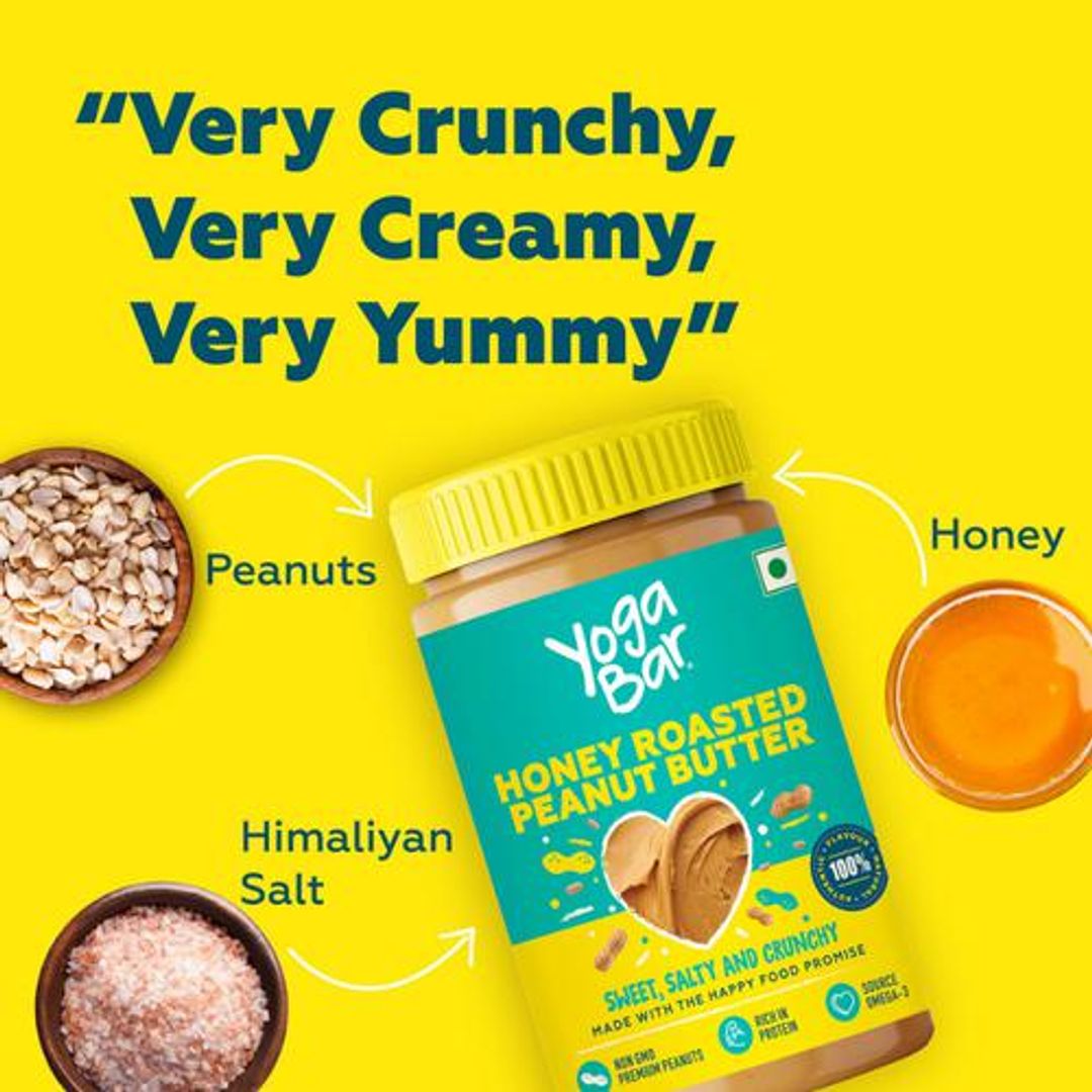 Honey Roasted Peanut Butter - Sweet, Salty & Crunchy, Non-GMO, High In Protein