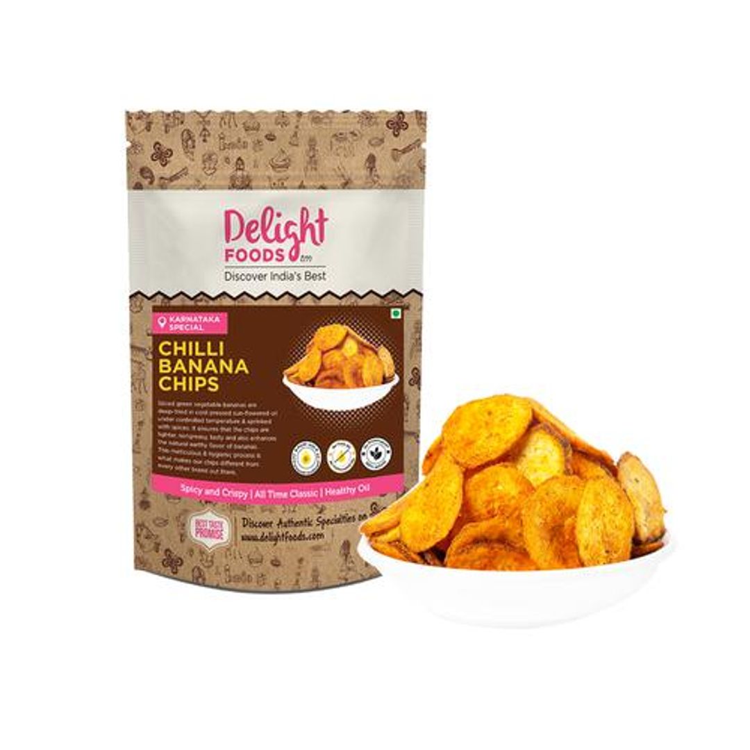 Chilli Banana Chips - Cold Pressed Sunflower Oil Fried