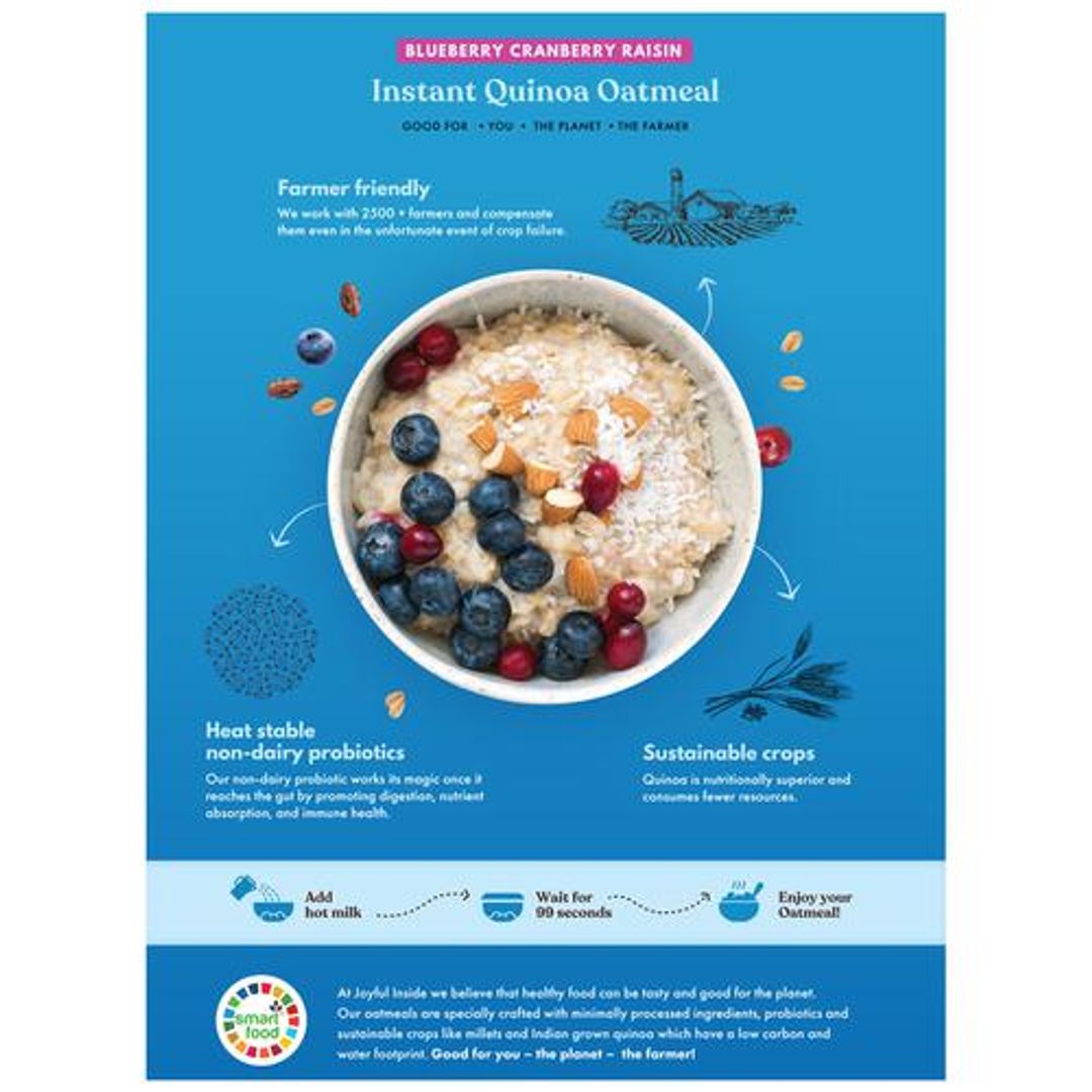 Instant Quinoa Oatmeal - Blueberry Cranberry Raisin, Seeds & Nuts, Real Fruit