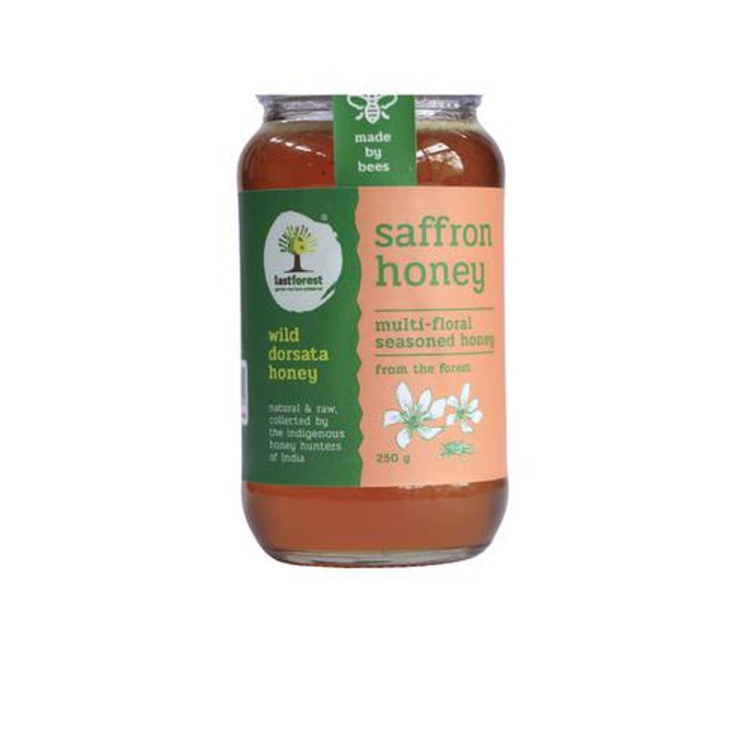 Saffron Honey - Multi-floral Seasoned From The Forest, Raw, Unprocessed