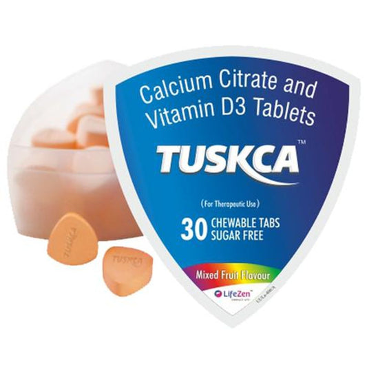 Calcium Citrate & Vitamin D3 Tablet - Sugar Free, Improves Health, Mixed Fruit Flavour