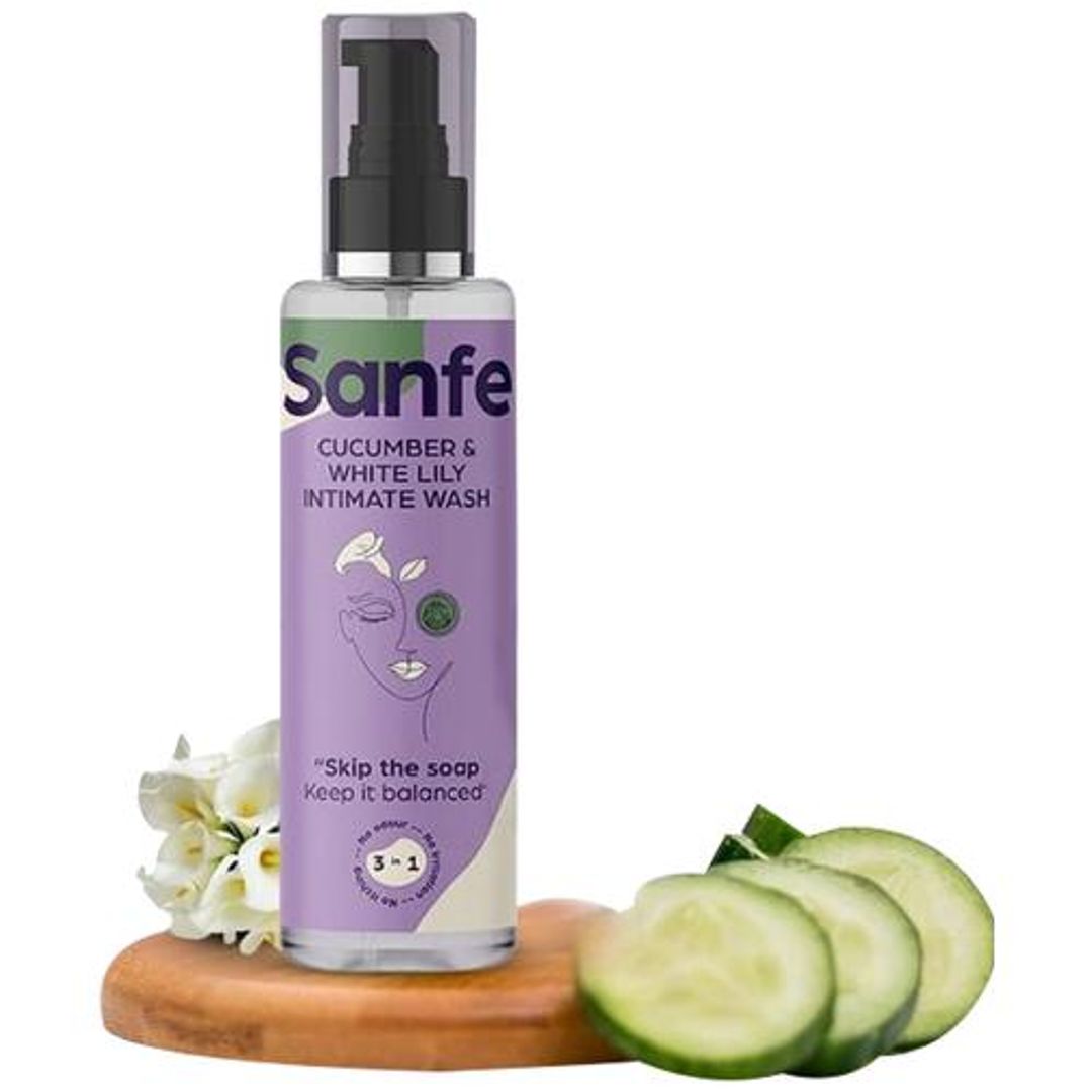 Intimate Wash 3 In 1 - With Cucumber & White Lily, No Odour, Itching, Irritation