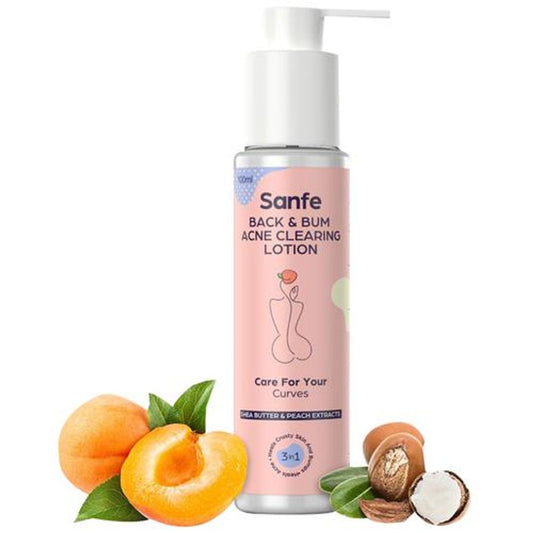 Back & Bum Acne Clearing Lotion - With Shea Butter & Peach Extracts For Crusty Skin