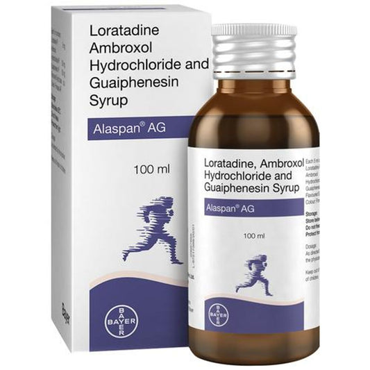 Loratadine Ambroxol Hydrochloride & Guaiphenesin Syrup - Treats Cough, Sneezing & Itchiness