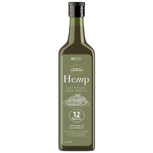 Hemp Cold Pressed Virgin Seed Oil - Balanced Omega 3, 6, 9, Iron, Vitamin E, Topping For Pasta, Salad