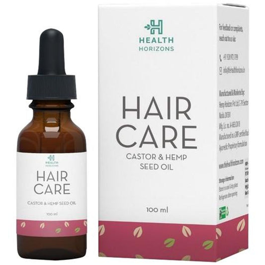 Cold Pressed Hair Oil - Hemp & Castor Seed, For Nourished Hair, Omega 6, 3, Vitamin A & E, For Men & Women