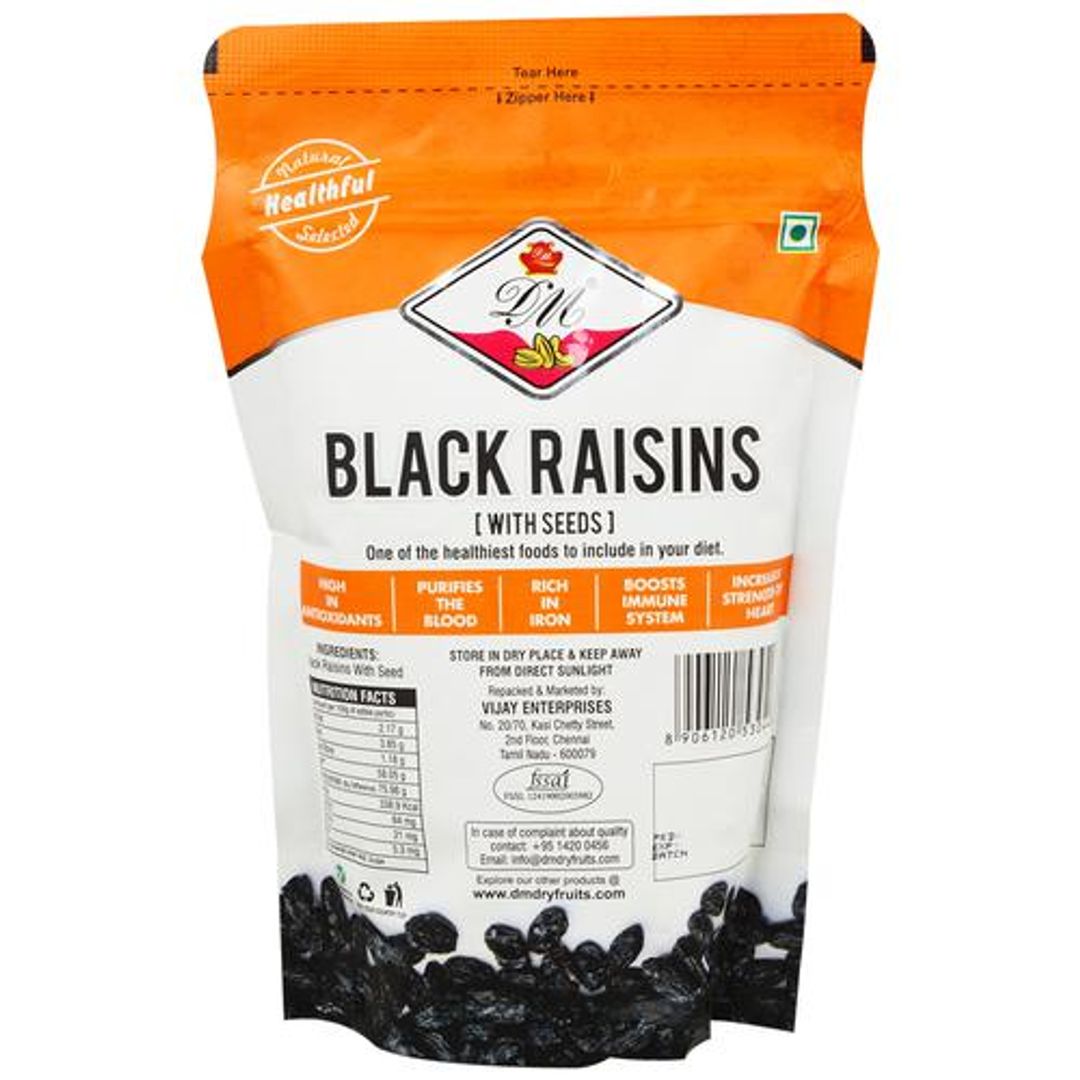 Black Raisins With Seeds - Iron, Antioxidants Rich, Natural, Blood Purifying Dry Fruits