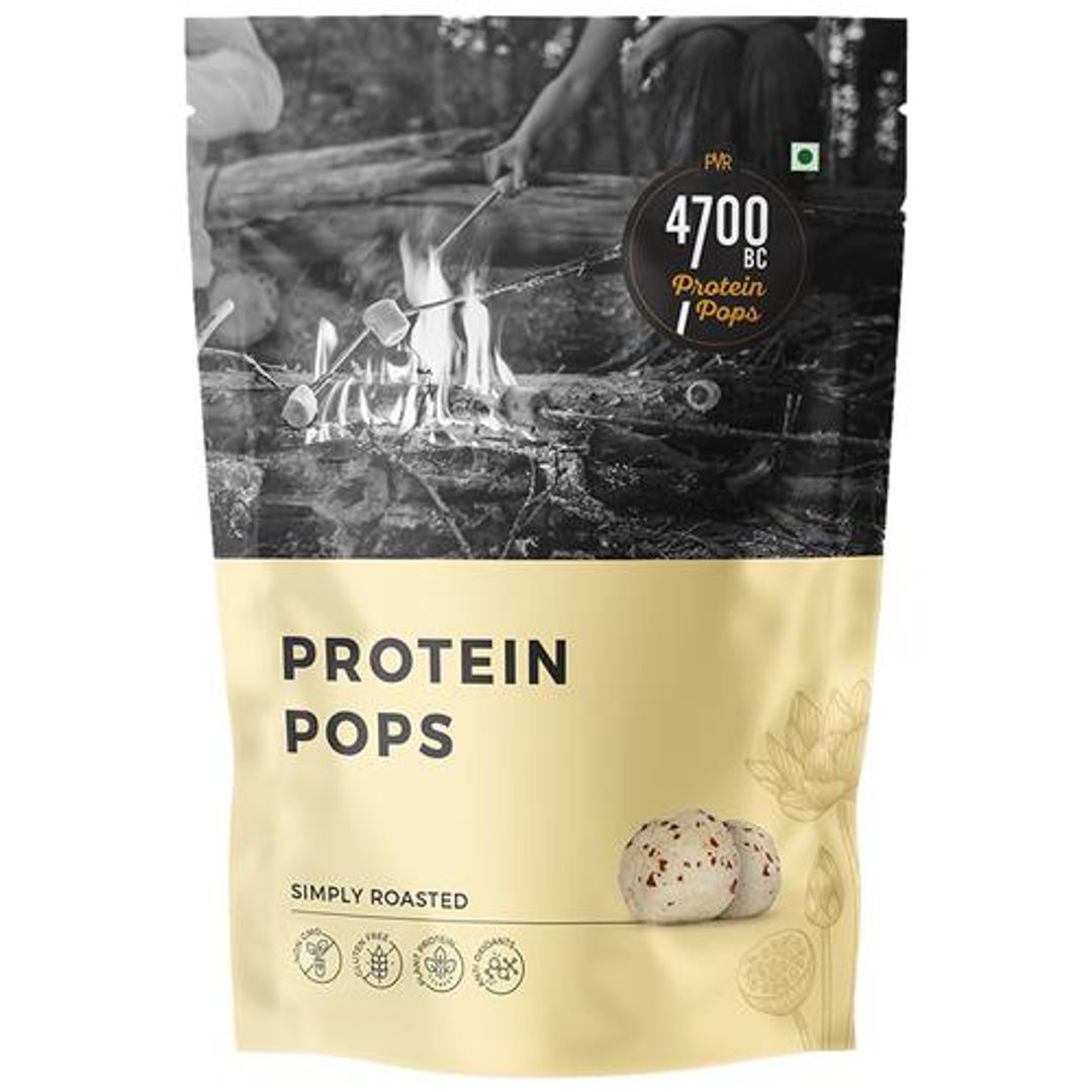 Protein Pops - Simply Roasted, Foxnuts/Makhana, Gluten Free, Healthy Snack