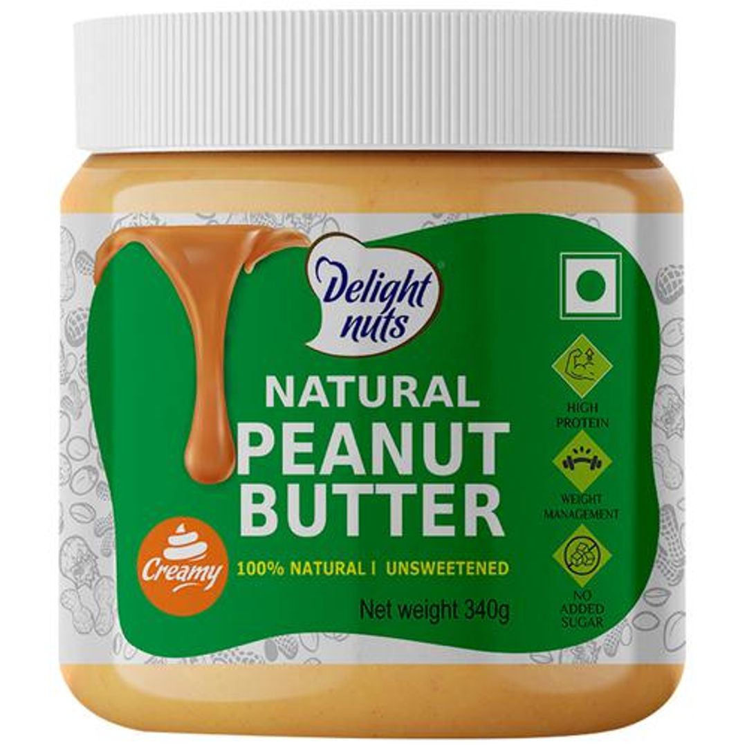 Natural Peanut Butter - Unsweetened, High In Protein, Creamy, Helps Manage Weight