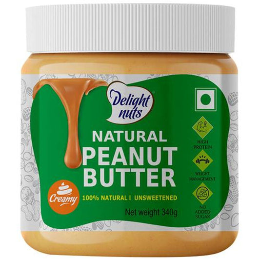 Natural Peanut Butter - Unsweetened, High In Protein, Creamy, Helps Manage Weight