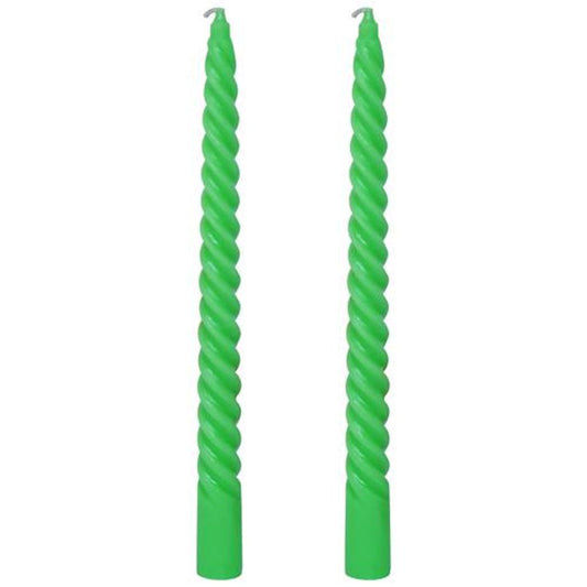 Spiral Dinner Candles - Green, 100% High-quality Wax