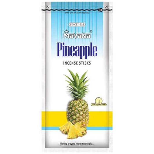 Pineapple Incence Sticks - Premium Quality Fragrance, Charcoal Free, For Prayers, Positive Ambience