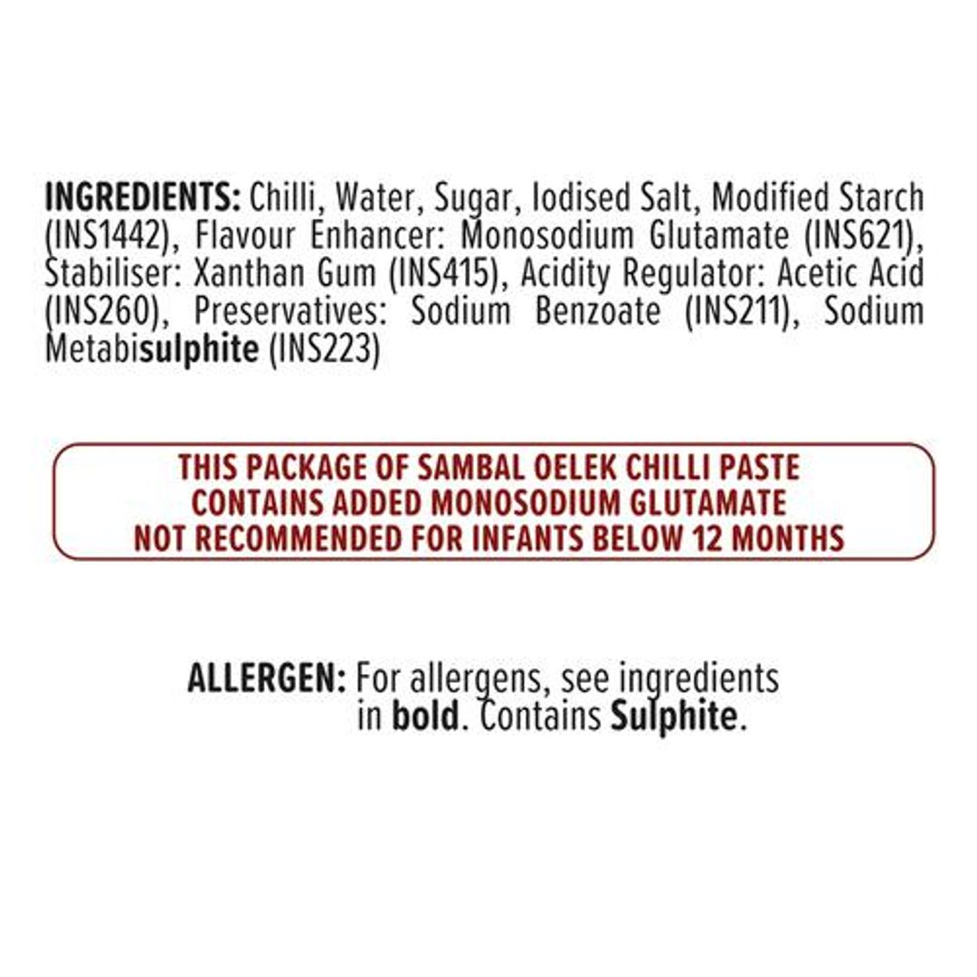 Sambal Oelek Chilli Paste - Oriental Gourmet Condiment, For Indonesian / Asian Cooking, Preservatives Free