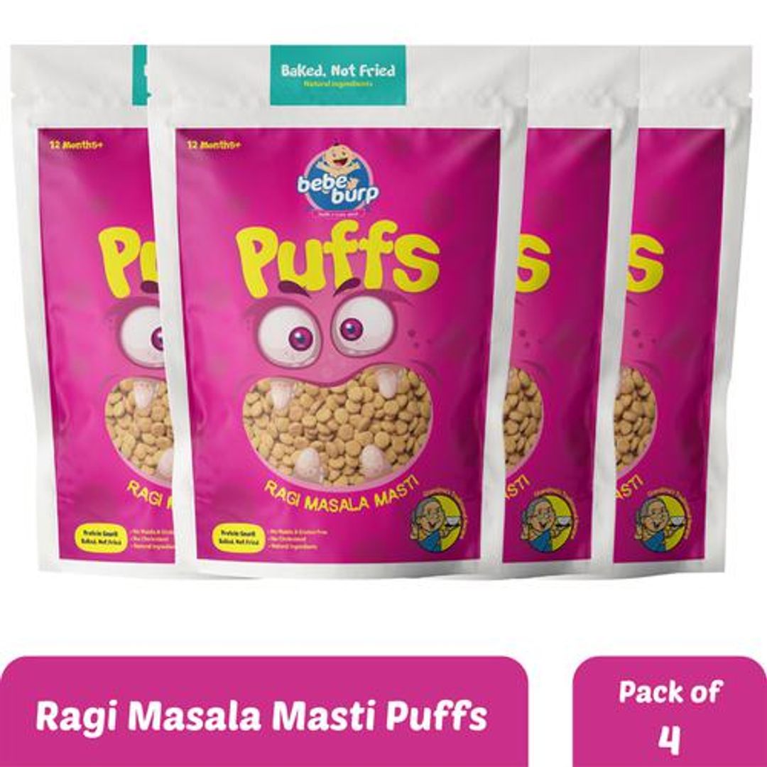 Ragi Masala Masti Puffs - Protein Snack, Baked, No Maida, Gluten-Free, 12 Months+