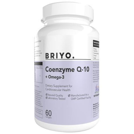 Coenzyme Q10 + Omega 3 Softgel Capsules - Dietary Supplement, For Cardiovascular Health