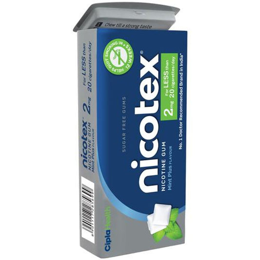 Nicotine Chewing Gum - Mint Plus Flavour, Sugar Free, Helps Quit Smoking, 2mg