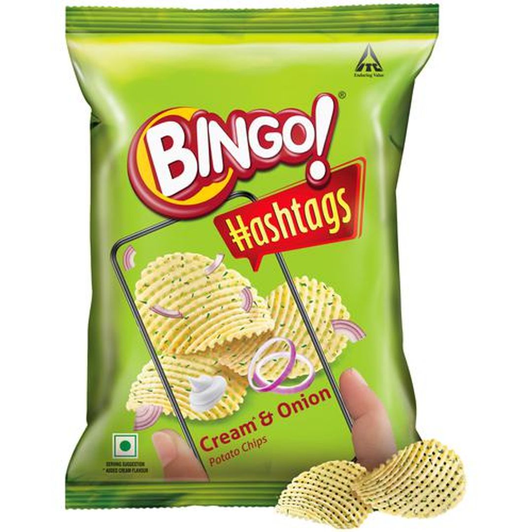 Hashtags - Potato Chips, Cream & Onion, Unique Flavour, Crispy