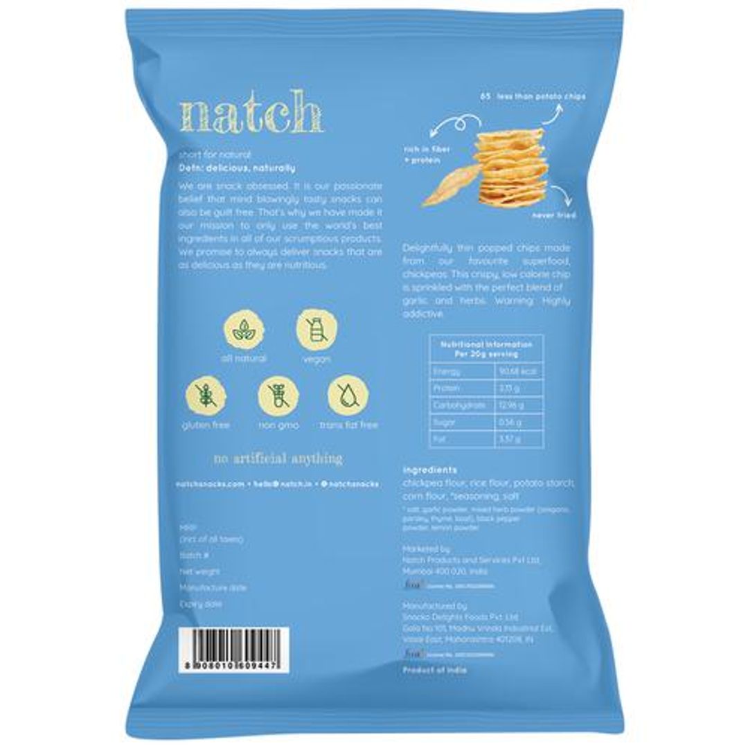 Chickpea Popped Chips - Garlic & Herb, Natural, Plant Based, Gluten Free